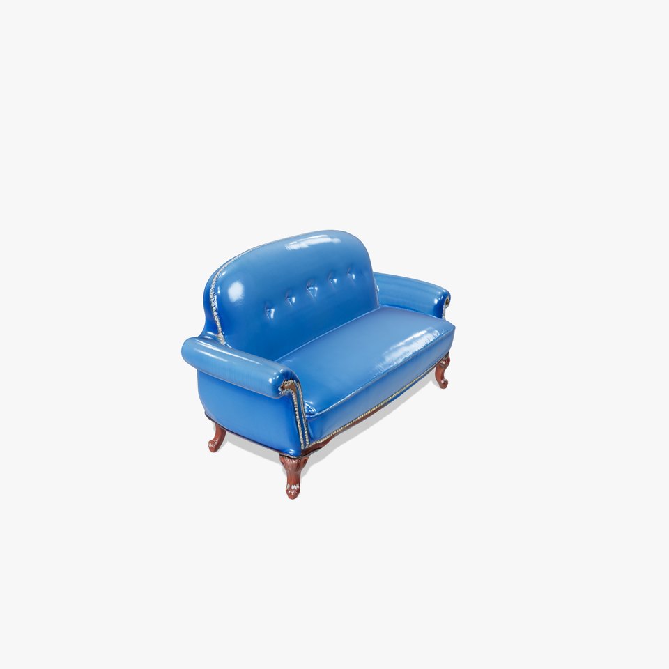 Elegant Blue Sofa model pack